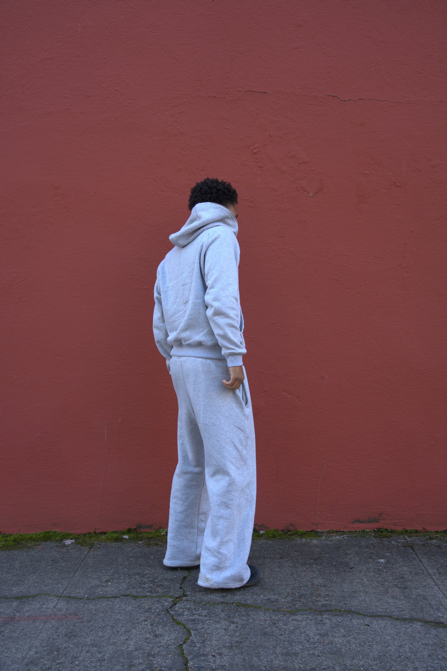 Blank Baggy Heather Zipper Hoodie